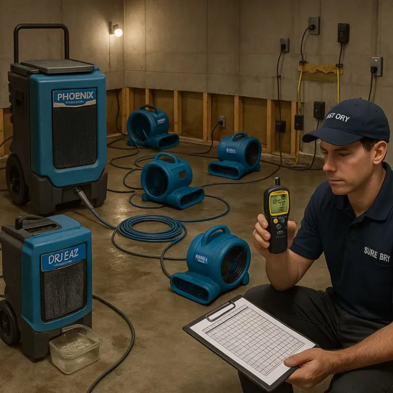 Structural Drying and Dehumidification process in Belle Vernon, PA